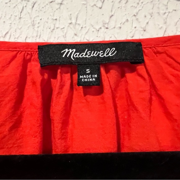 Madewell Bright Red Eyelet Lattice Cotton top size small - Picture 10 of 16